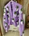 Lilac White Lavender Cardigan