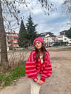 Pink/Red Striped Cardigan