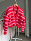 Pink/Red Striped Cardigan