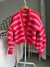 Pink/Red Striped Cardigan