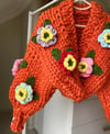 Wool Orange Lotus Blossom Jacket