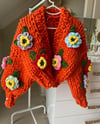 Wool Orange Lotus Blossom Jacket