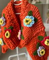 Wool Orange Lotus Blossom Jacket