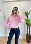 Assle Pembe Çizgili Salaş Gömlek