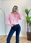 Assle Pembe Çizgili Salaş Gömlek