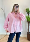 Assle Pembe Çizgili Salaş Gömlek