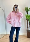 Assle Pembe Çizgili Salaş Gömlek