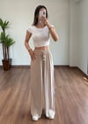 Bağlamalı Krem Pantolon