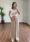 Bağlamalı Krem Pantolon