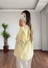 Balon Kol Sarı Çizgili Gömlek