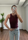 Basic Bordo Halter Yaka