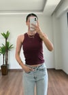 Basic Bordo Halter Yaka