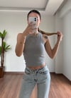 Basic Gri Halter Yaka