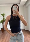 Basic Lacivert Halter Yaka