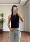 Basic Lacivert Halter Yaka