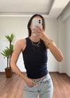 Basic Lacivert Halter Yaka