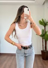 Beyaz Çift Katlı Atlet Body