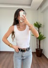 Beyaz Çift Katlı Atlet Body
