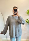 Casa Oversize Pütür Gri Kazak