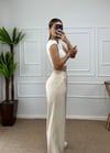 Cosmo Krem Bel Lastik Detay Palazzo Pantolon
