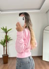 Düşük Omuz Pembe Bluz