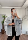 Elara Mavi Püsküllü Kot Ceket