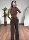 Esto Açık Kahve Kemerli Pantolon