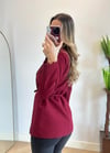 Eyos Bordo İpli Blazer Ceket