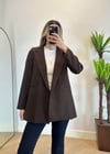 Eyos Kahverengi İpli Blazer Ceket