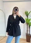 Eyos Siyah İpli Blazer Ceket