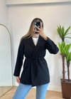 Eyos Siyah İpli Blazer Ceket