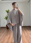 Fiona Gri Fularlı Takım