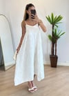 Flora Beyaz Askılı Elbise