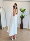 Flora Beyaz Askılı Elbise