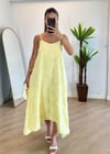 Flora Sarı Askılı Elbise
