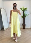 Flora Sarı Askılı Elbise