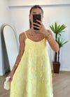 Flora Sarı Askılı Elbise