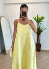 Flora Sarı Askılı Elbise