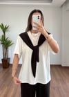 Fular Yaka Kahve Eşofman Takımı