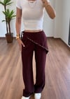 Fularlı Bordo Pantolon