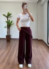 Fularlı Bordo Pantolon