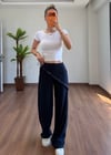 Fularlı Lacivert Pantolon
