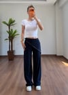 Fularlı Lacivert Pantolon
