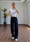 Fularlı Lacivert Pantolon