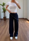 Fularlı Lacivert Pantolon