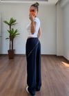 Fularlı Lacivert Pantolon