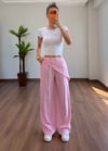 Fularlı Pembe Pantolon