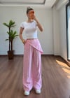 Fularlı Pembe Pantolon