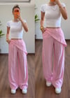Fularlı Pembe Pantolon