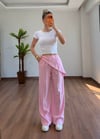Fularlı Pembe Pantolon